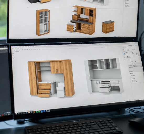Kodinhoitohuoneen kaapistojen 3D-visualisointi Joensuun kohteessa